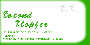 botond klopfer business card